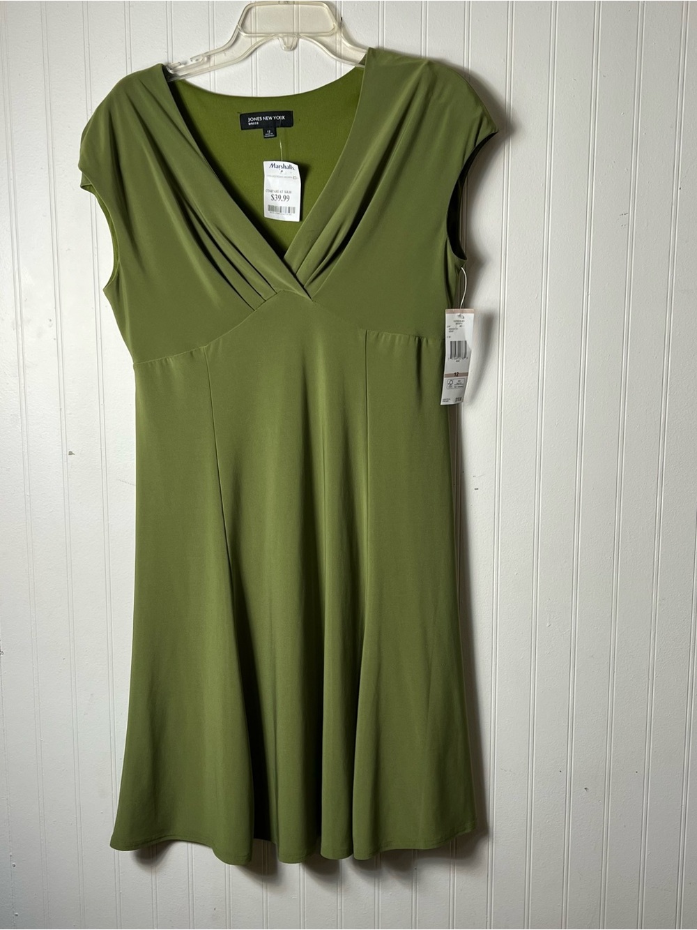 Jones New York Green Dress V-neck